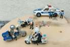 Playmobil lot police : controle vitesse radar voiture 2 motos 6 perso 1 motard